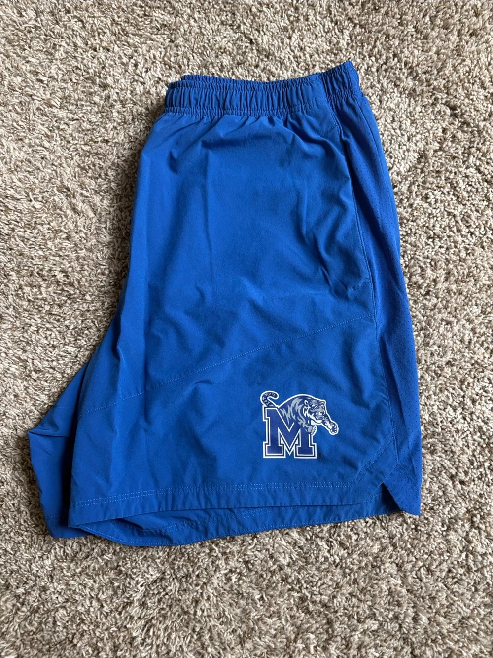 Nike University of Memphis Blue Mens Athletic Shorts with Tiger Logo